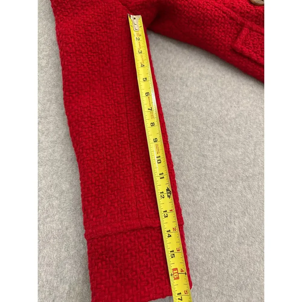 Trina Turk Red Boucle Wool Pea coat -Size 2
